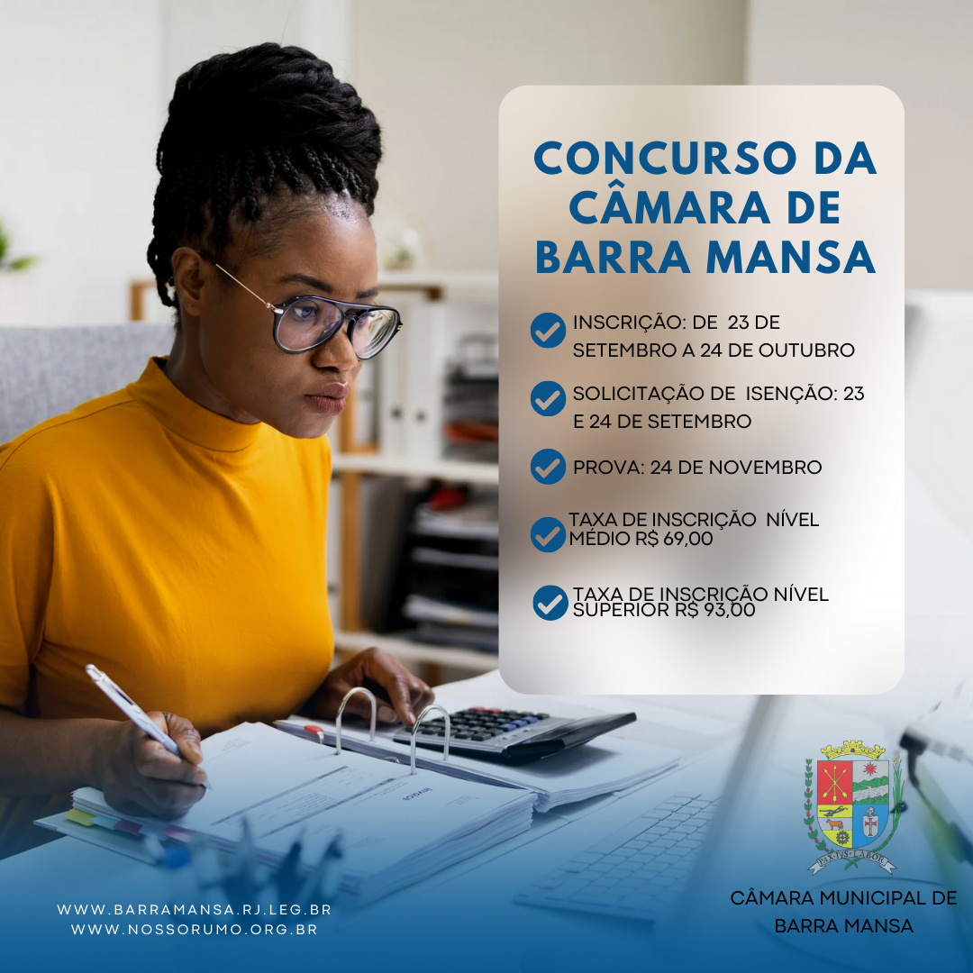 Câmara de Barra Mansa publica edital de concurso público