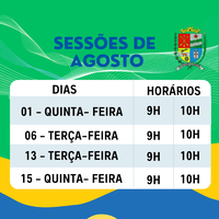 Sessões de agosto 