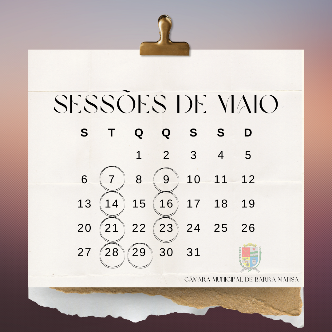 Sessões de maio