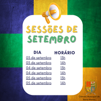 Sessões de setembro